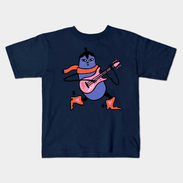 Rocking Aubergine Kids T-Shirt by kranicz dodo